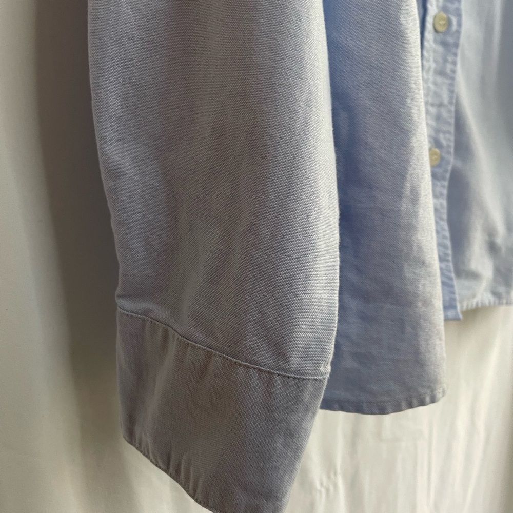 Djerf Avenue Organic Cotton Button Up Shirt Light Blue Oversized XL Portugal - Picture 5 of 15